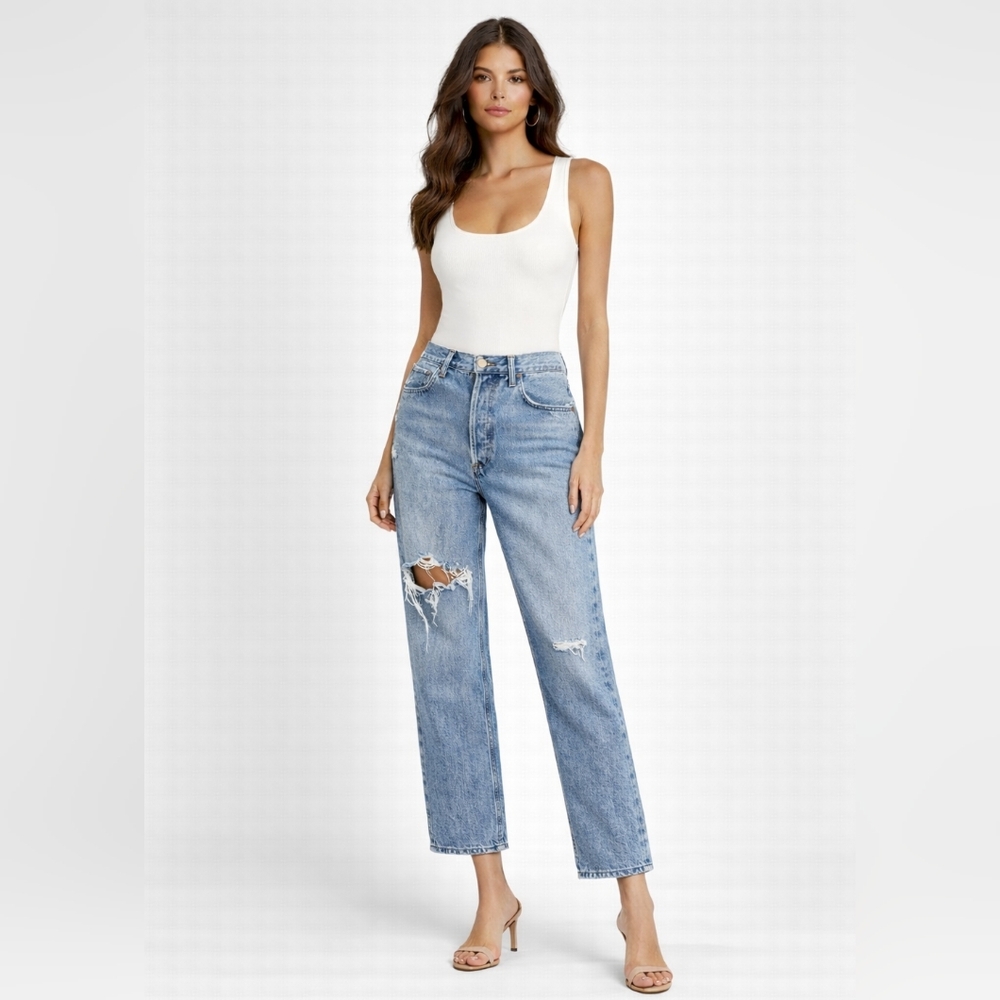 Agolde 90s High Waisted Loose Cropped Jeans Size 25 - Picture 3 of 10
